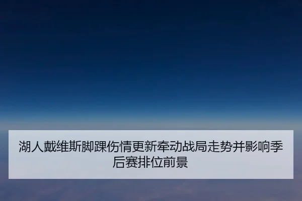 湖人戴维斯脚踝伤情更新牵动战局走势并影响季后赛排位前景 - kaiyun